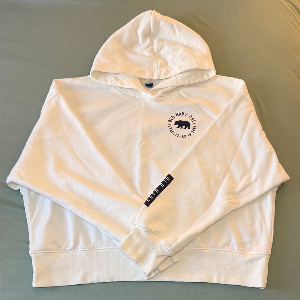 Old Navy Cream Hoodie with Bear Logo
